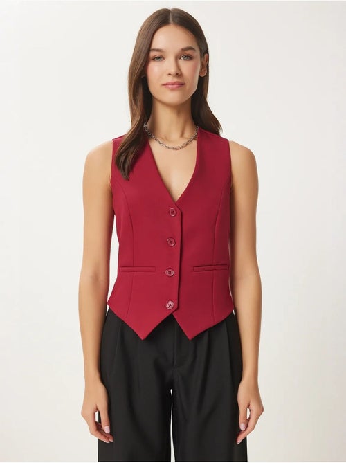 Gilet corto con bottoni istanbul - Kiabi Gilet corto con bottoni istanbul - Kiabi