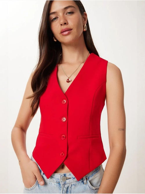 Gilet corto con bottoni istanbul - Kiabi Gilet corto con bottoni istanbul - Kiabi