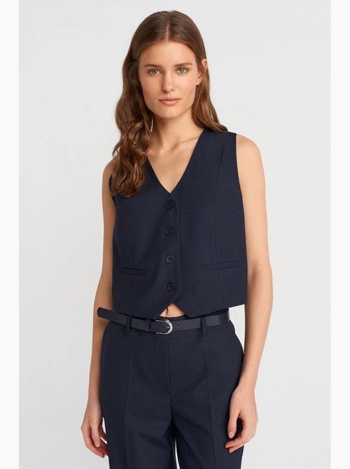 Gilet corto con scollo a v e bottoni dilvin - Kiabi