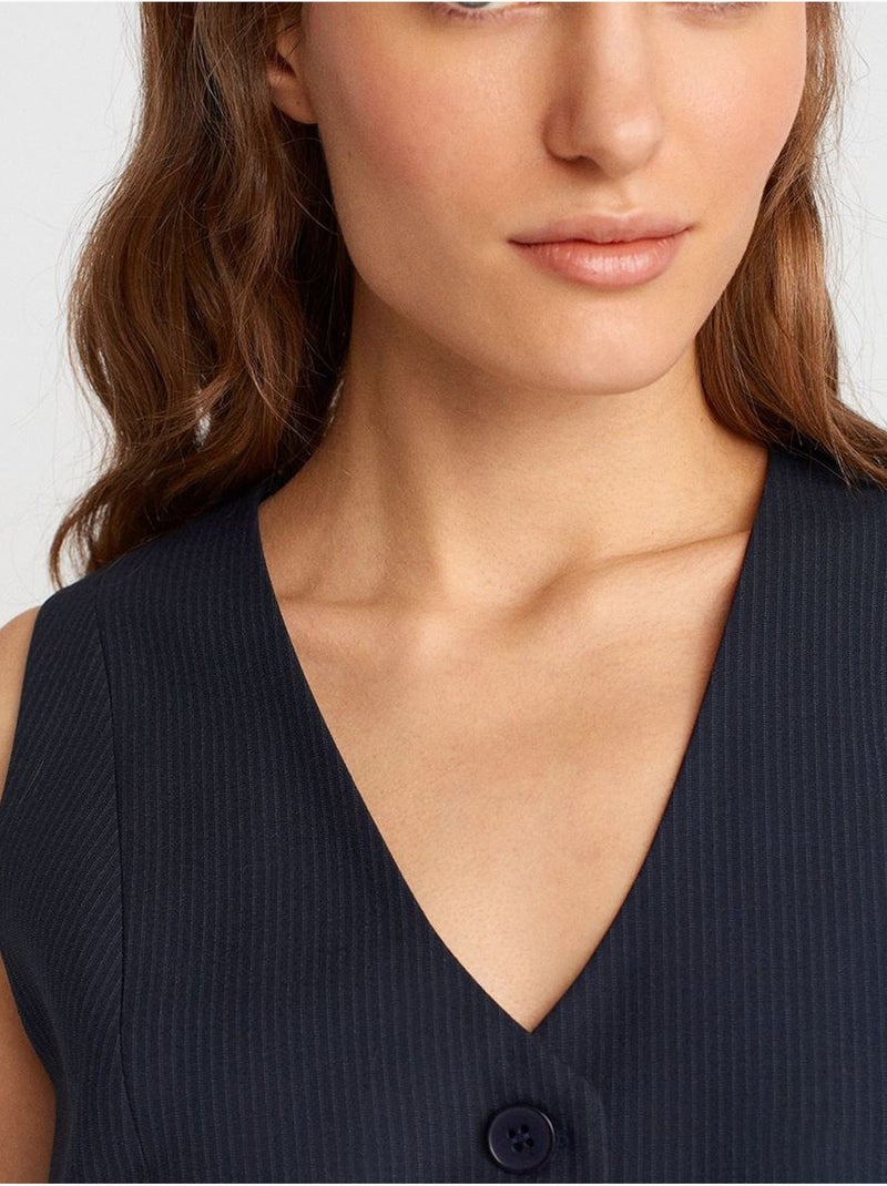 Gilet corto con scollo a v e bottoni dilvin Blu marino - Kiabi