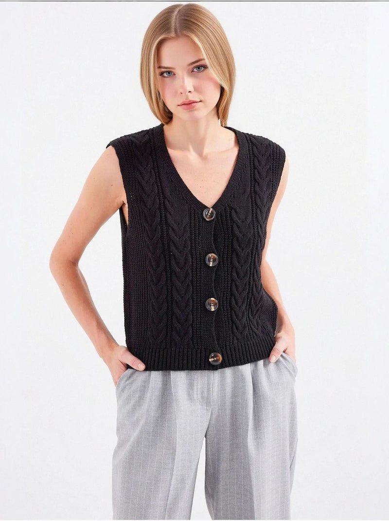 Gilet corto in maglia con bottoni bdart Nero - Kiabi