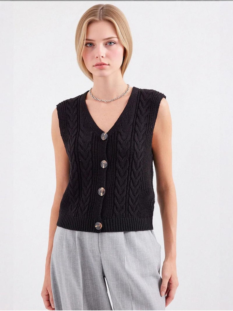 Gilet corto in maglia con bottoni bdart Nero - Kiabi