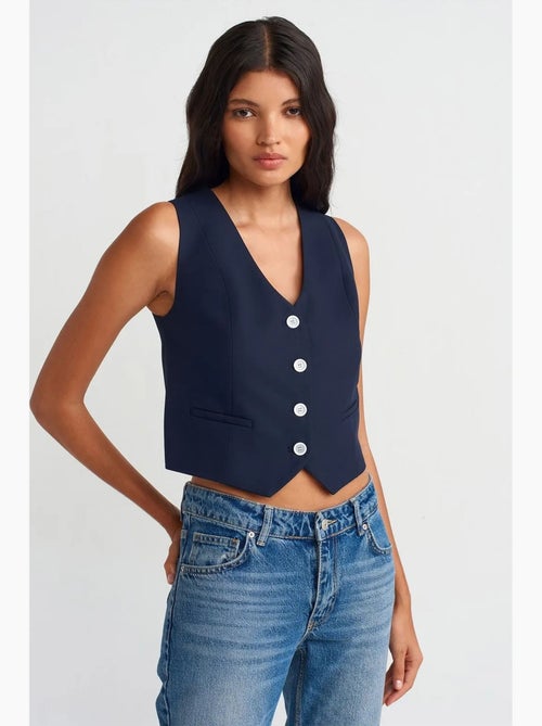 Gilet corto in tessuto dilvin - Kiabi Gilet corto in tessuto dilvin - Kiabi