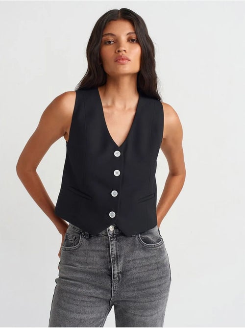 Gilet corto in tessuto dilvin - Kiabi