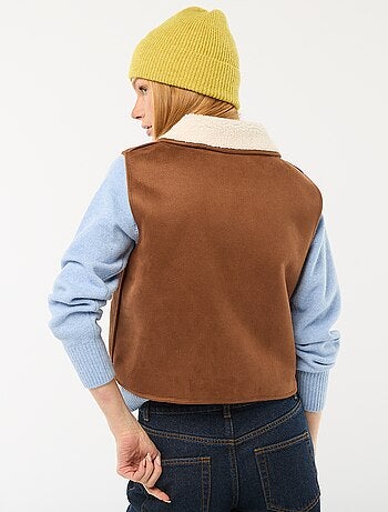 Gilet corto sherpa senza maniche