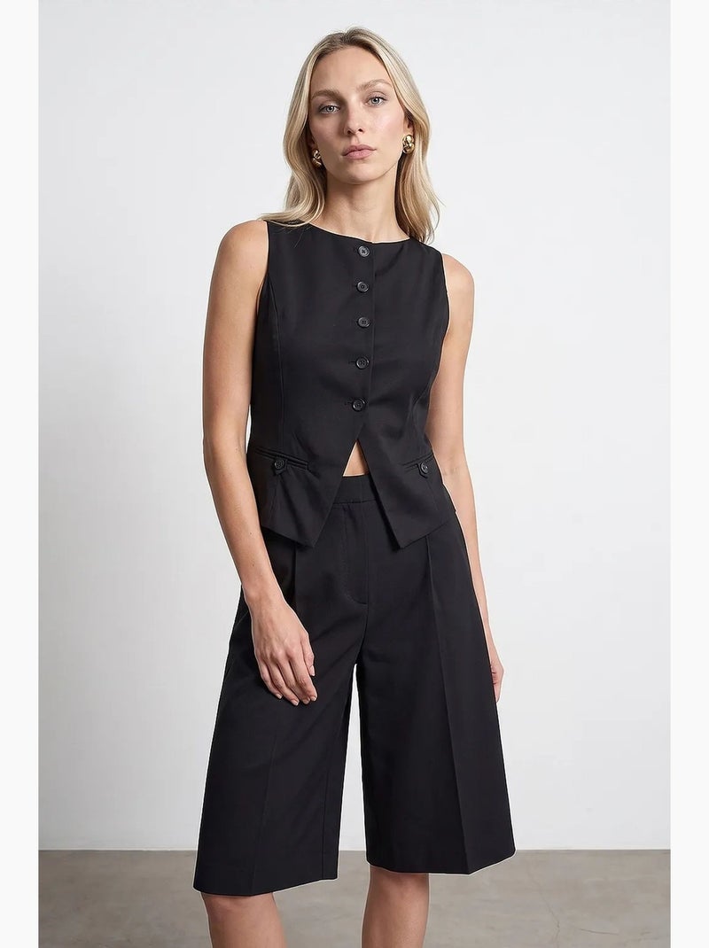 Gilet crop aderente dilvin Nero - Kiabi