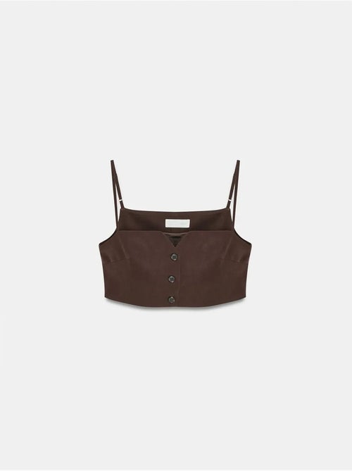 Gilet cropped aderente da donna in tencel dilvin - Kiabi Gilet cropped aderente da donna in tencel dilvin - Kiabi