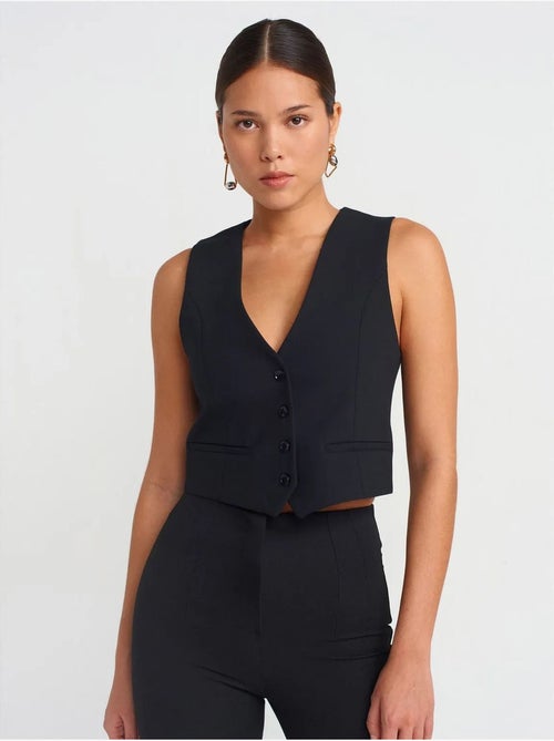 Gilet cropped in crêpe da donna dilvin - Kiabi Gilet cropped in crêpe da donna dilvin - Kiabi