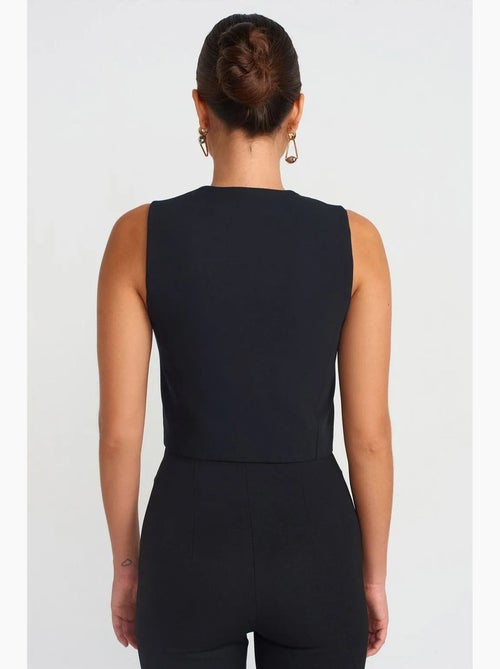 Gilet cropped in crêpe da donna dilvin - Kiabi Gilet cropped in crêpe da donna dilvin - Kiabi
