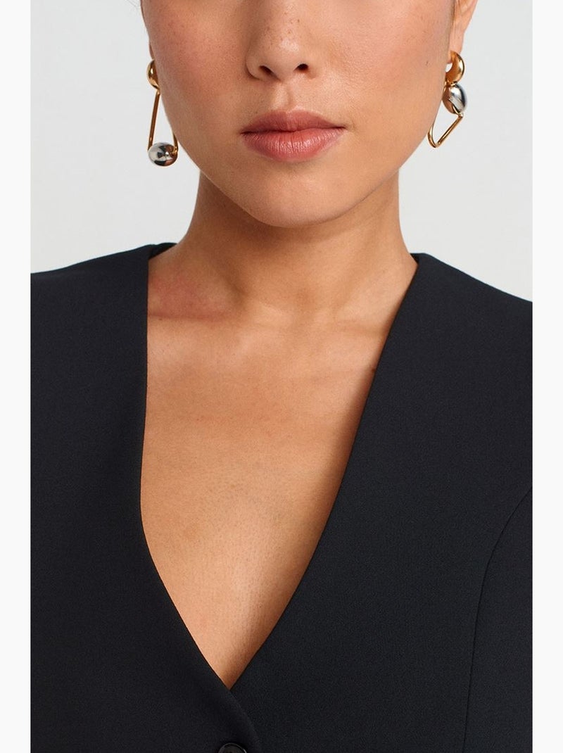 Gilet cropped in crêpe da donna dilvin Nero - Kiabi