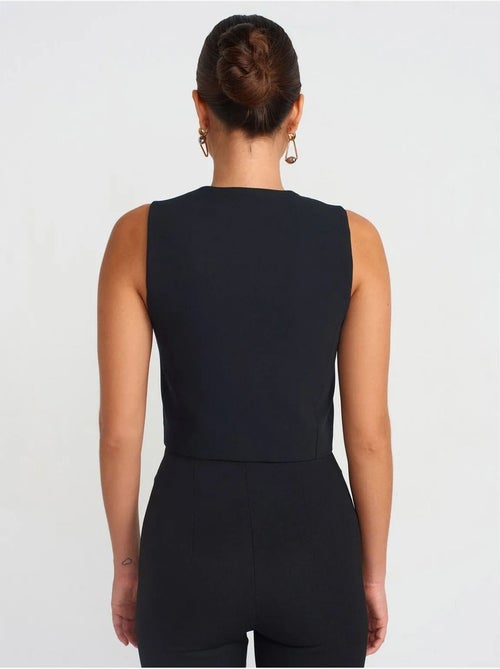 Gilet cropped in crêpe da donna - Kiabi Gilet cropped in crêpe da donna - Kiabi