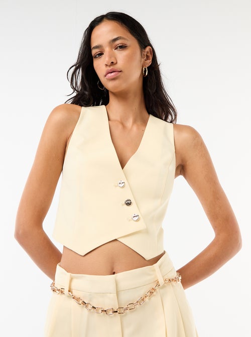 Gilet da abito con apertura asimmetrica abbottonata - Kiabi