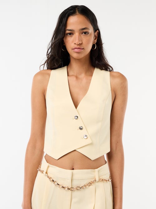 Gilet da abito con apertura asimmetrica abbottonata - Kiabi