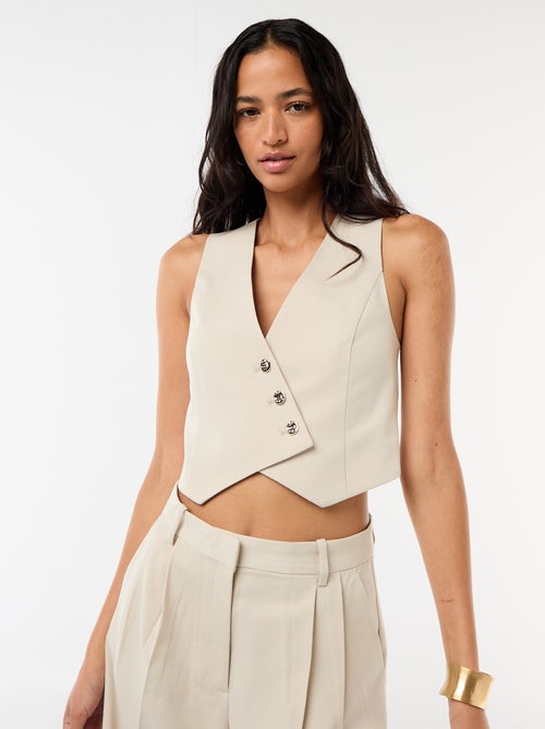 Gilet da abito con apertura asimmetrica abbottonata - Kiabi