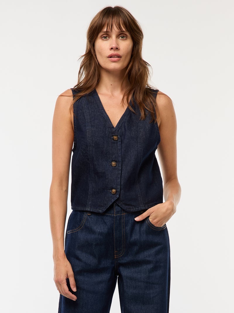 Gilet da abito in denim Blu - Kiabi