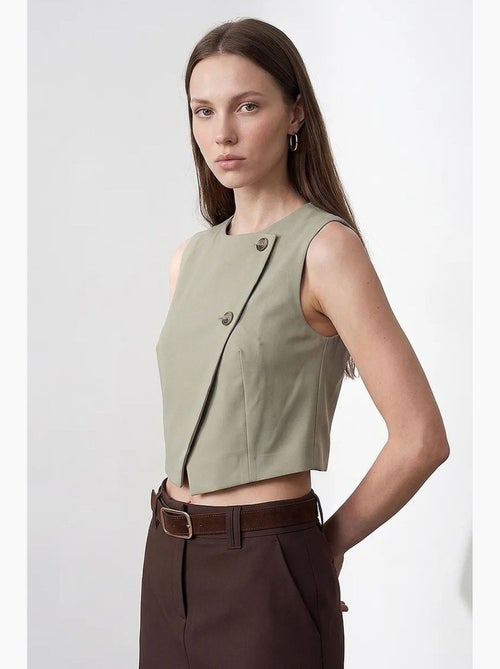 Gilet da donna in crepe tessuto dilvin - Kiabi