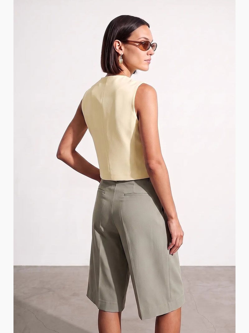 Gilet da donna in crepe tessuto dilvin Crema - Kiabi