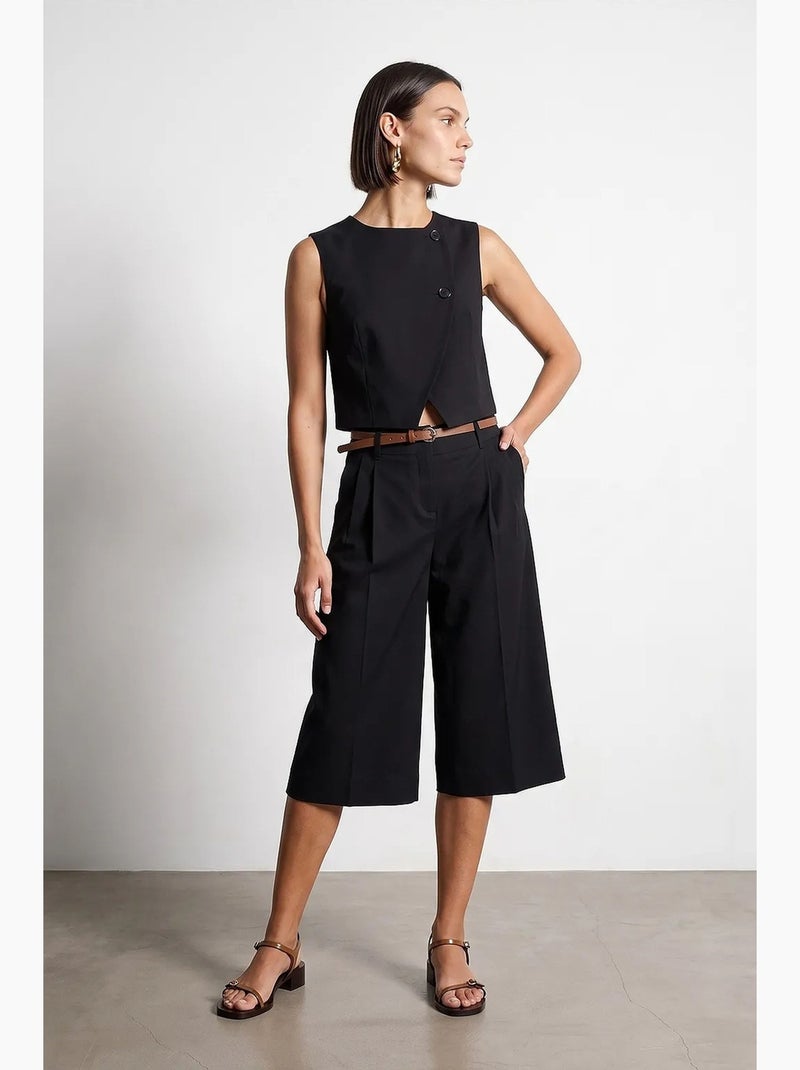 Gilet da donna in crepe tessuto dilvin Nero - Kiabi