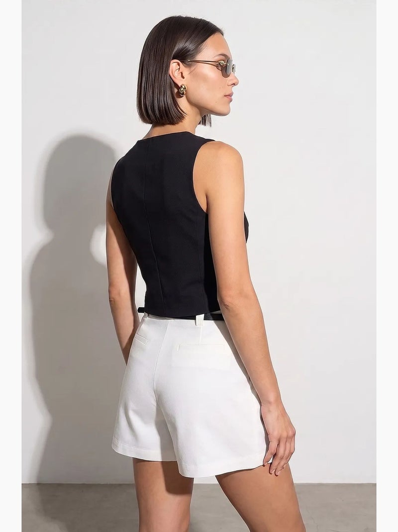 Gilet da donna in crepe tessuto dilvin Nero - Kiabi