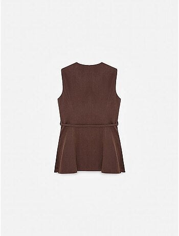 Gilet da donna in popeline di tencel con cintura in vita dilvin