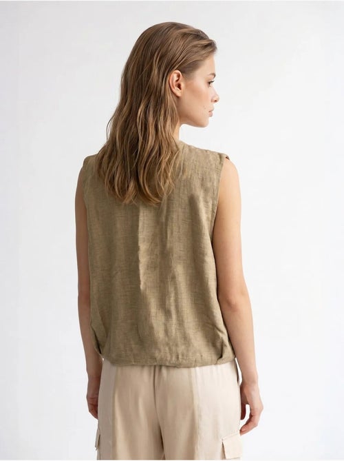Gilet da donna in popeline tessuto con zip frontale mixray - Kiabi Gilet da donna in popeline tessuto con zip frontale mixray - Kiabi