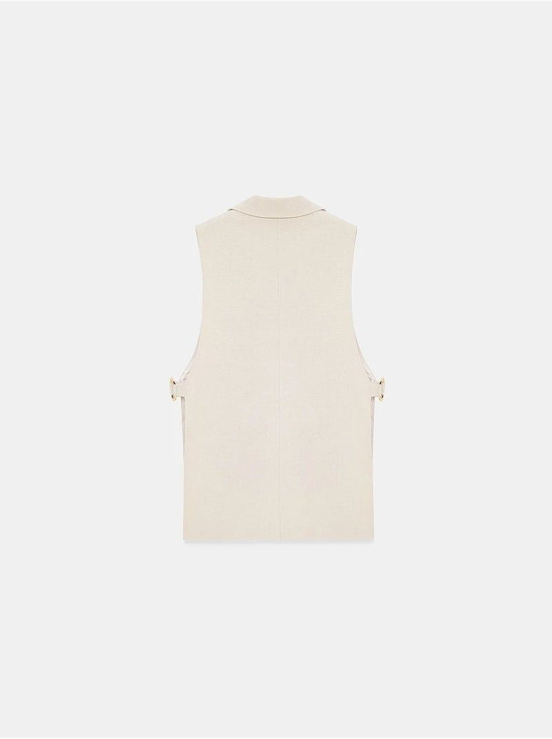 Gilet da donna tinta unita con collo a scialle dilvin Beige naturale - Kiabi