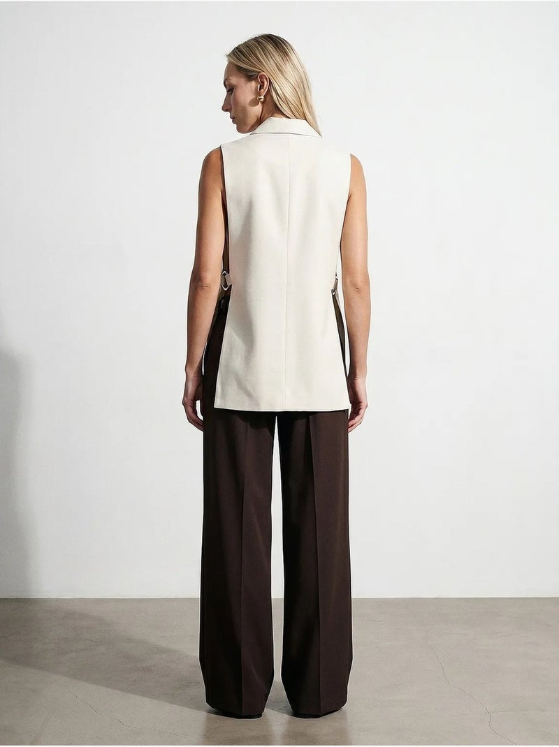 Gilet da donna tinta unita con collo a scialle dilvin Beige naturale - Kiabi