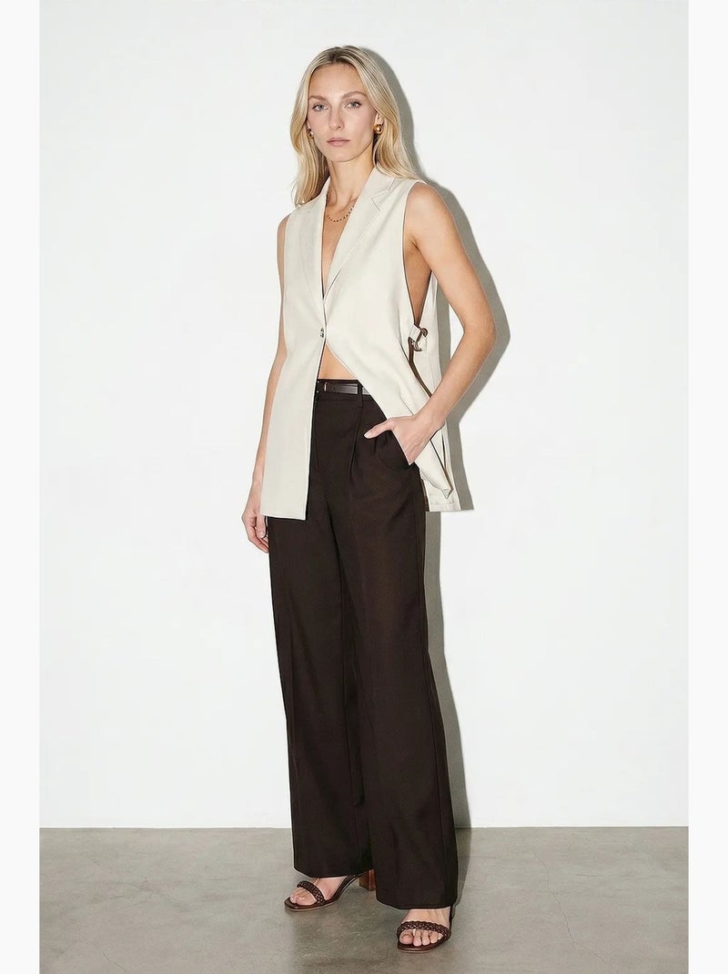 Gilet da donna tinta unita con collo a scialle dilvin Beige naturale - Kiabi