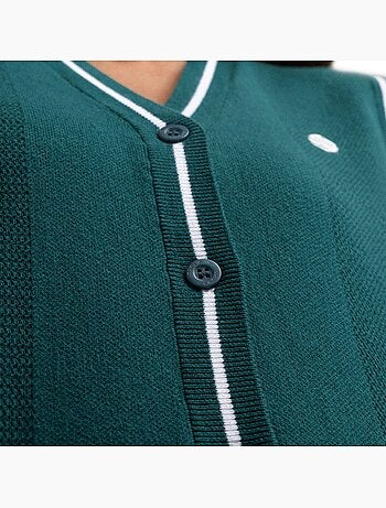 Gilet da golf in maglia con scollo a v da donna golf donna zaharias teal