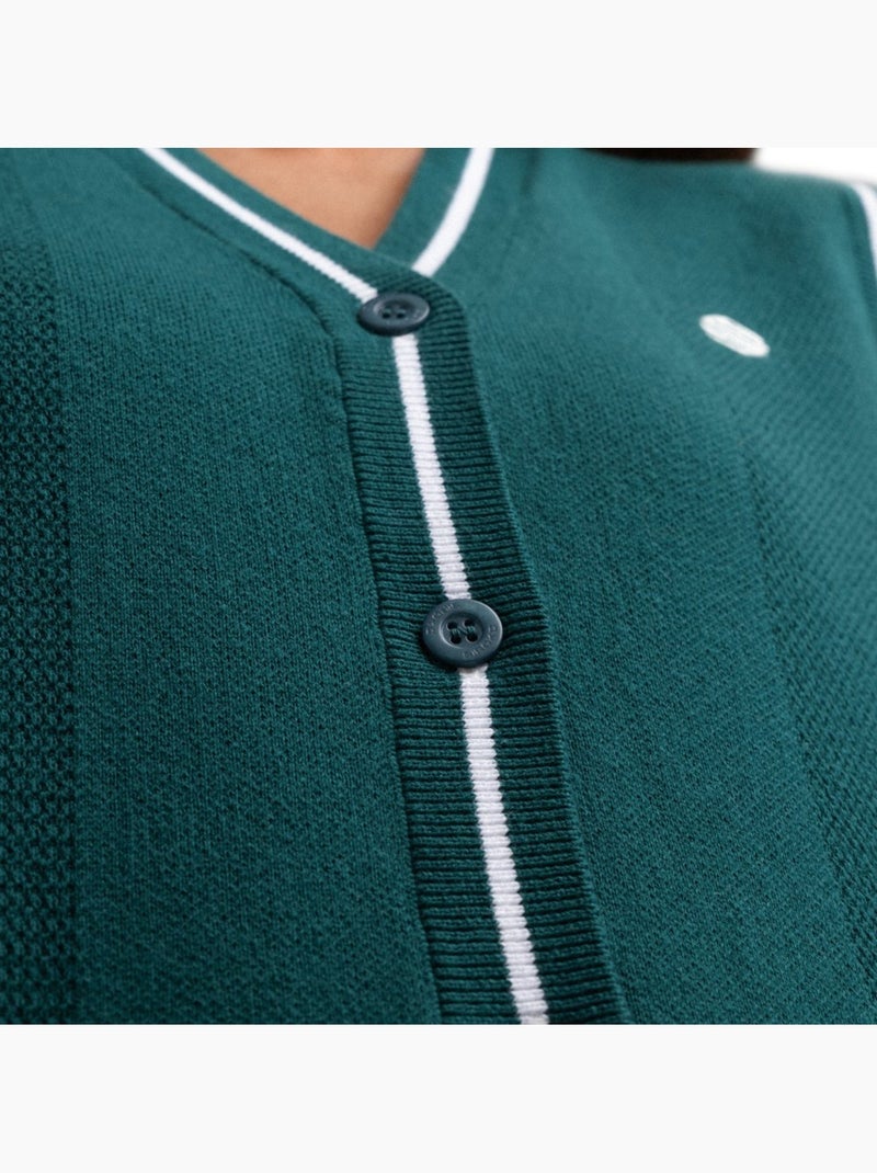 Gilet da golf in maglia con scollo a v da donna golf donna zaharias teal Verde - Kiabi
