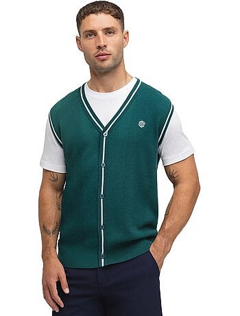 Gilet da golf in maglia con scollo a v da uomo golf uomo carnoustie teal