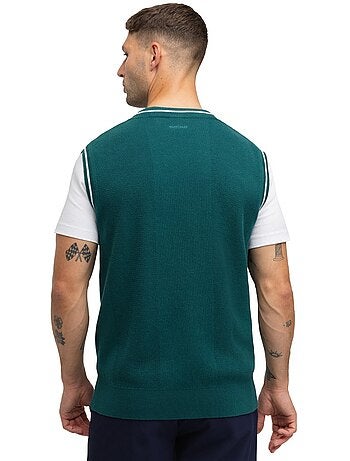 Gilet da golf in maglia con scollo a v da uomo golf uomo carnoustie teal
