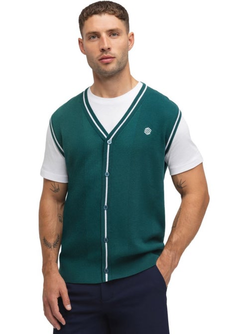 Gilet da golf in maglia con scollo a v da uomo golf uomo carnoustie teal - Kiabi