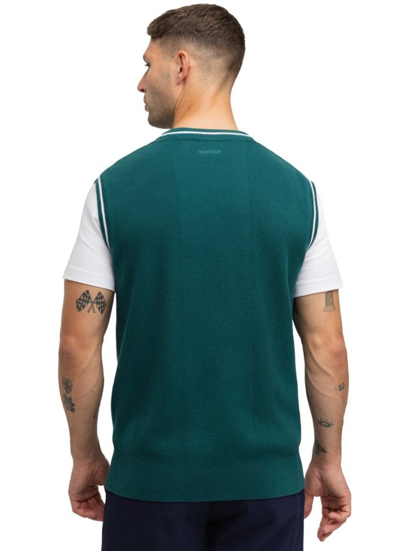 Gilet da golf in maglia con scollo a v da uomo golf uomo carnoustie teal Verde - Kiabi