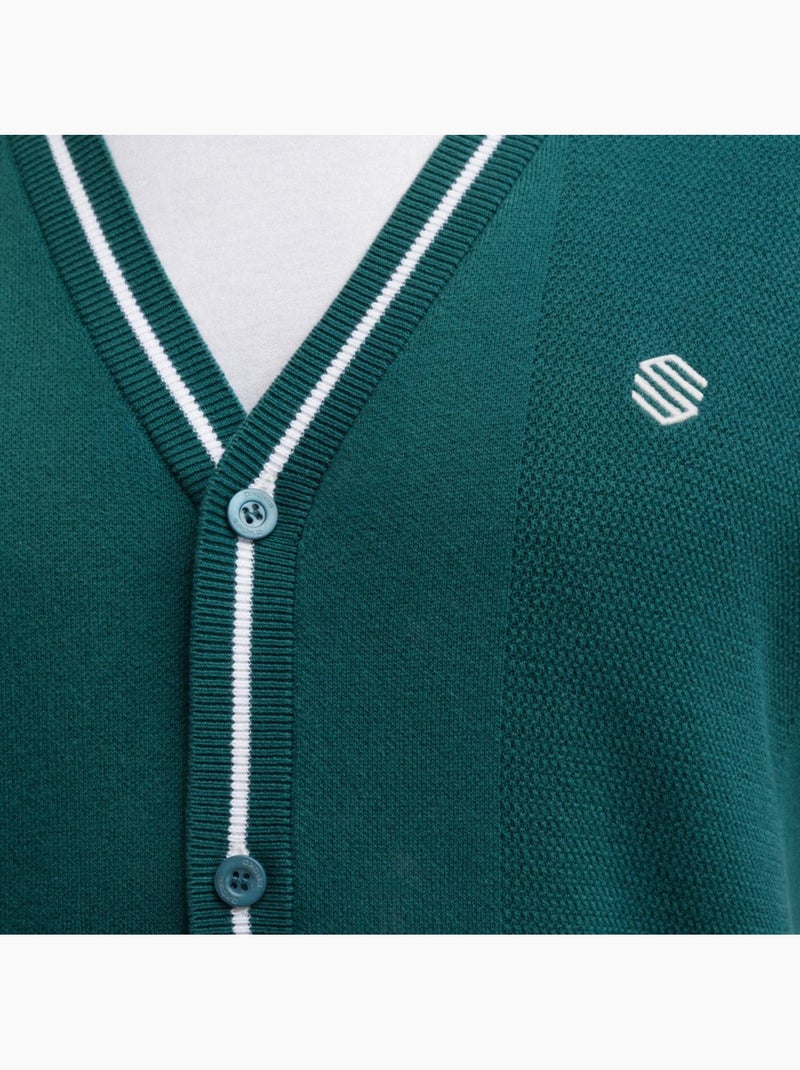 Gilet da golf in maglia con scollo a v da uomo golf uomo carnoustie teal Verde - Kiabi