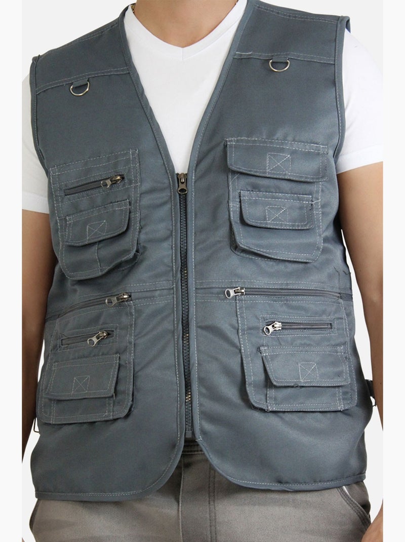 Gilet da pesca Kebello Grigio - Kiabi
