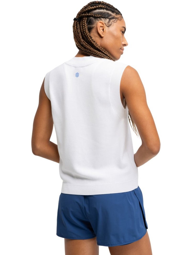 Gilet da tennis in maglia donna tennis donna smash Bianco - Kiabi