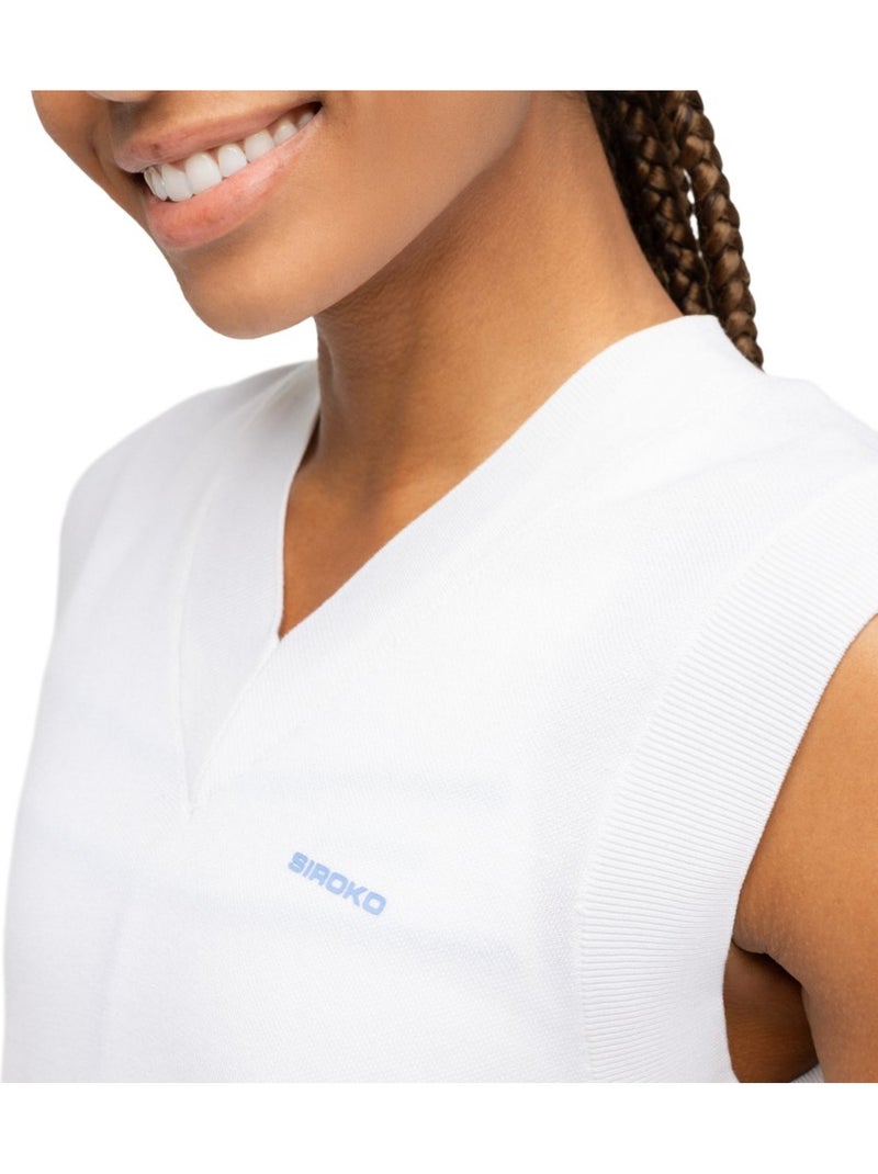 Gilet da tennis in maglia donna tennis donna smash Bianco - Kiabi