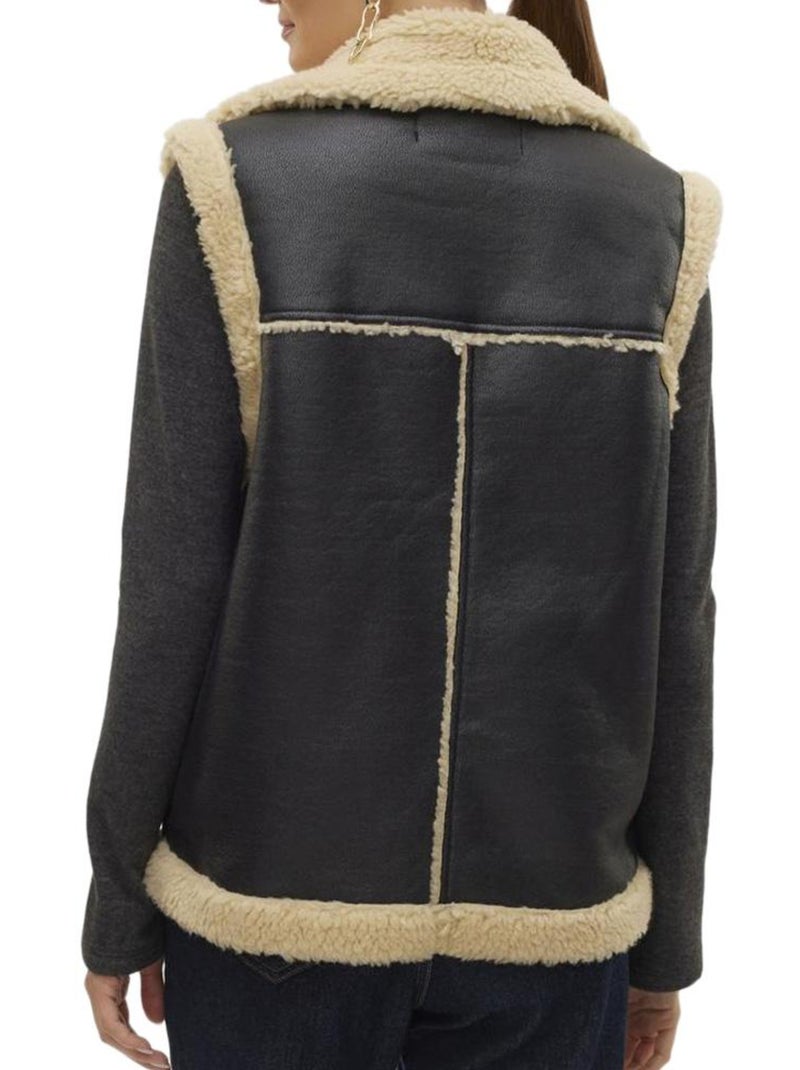 Gilet Donna Vero Moda con Cintura Nero Beige - Kiabi