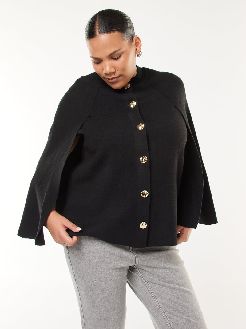 Gilet effetto 2 in 1 mantella Nero - Kiabi