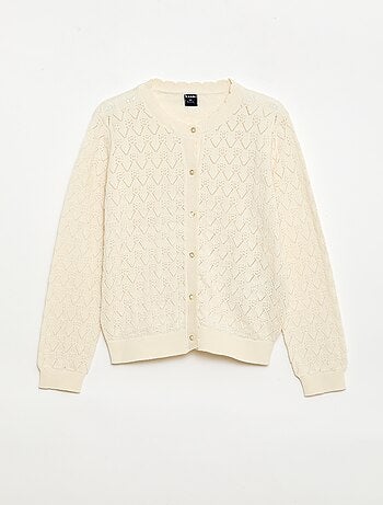 Gilet fantasia in maglia traforata