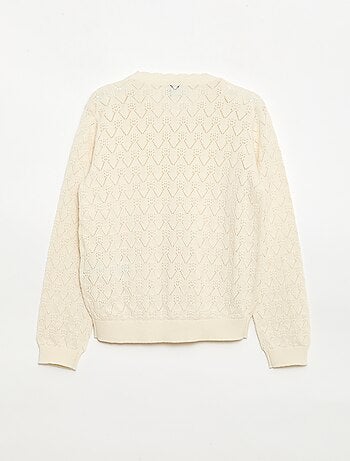 Gilet fantasia in maglia traforata