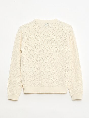 Gilet fantasia in maglia traforata