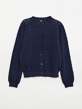 Gilet fantasia in maglia traforata