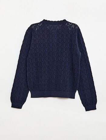 Gilet fantasia in maglia traforata