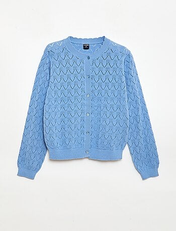 Gilet fantasia in maglia traforata