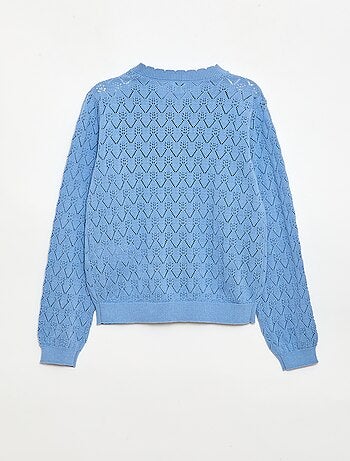 Gilet fantasia in maglia traforata