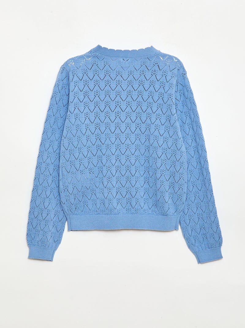 Gilet fantasia in maglia traforata Blu - Kiabi
