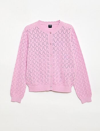 Gilet fantasia in maglia traforata