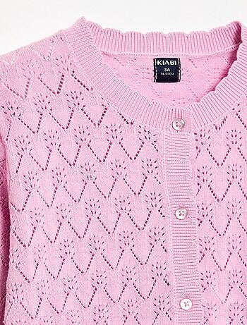 Gilet fantasia in maglia traforata